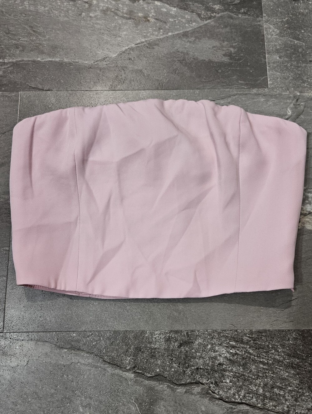 Meshki Pale Pink Bandeau Tube Crop Top. Corset Style. Size S.